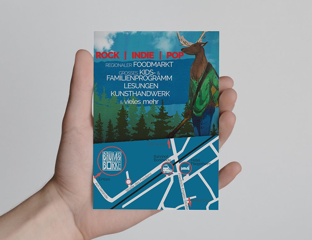 A6 Flyer / Postcard / Invitation Mock-Up - Male hands holding a